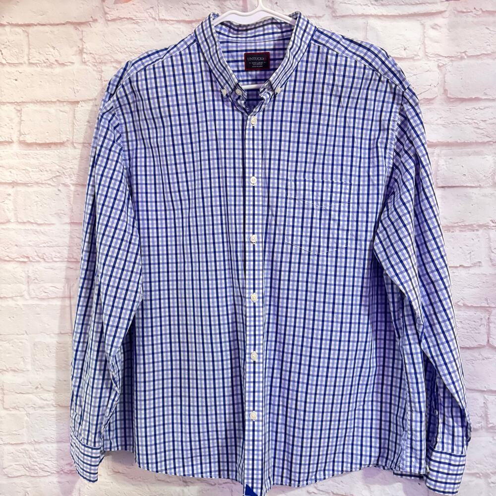UNTUCKit blue and white checkered 100% cotton sz XXXL #UNTUCKit #business
